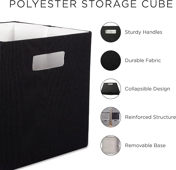 DII Poly-Cube Storage Collection Hard Sided, Collapsible Solid, Small, Aqua (Pack of 2)
