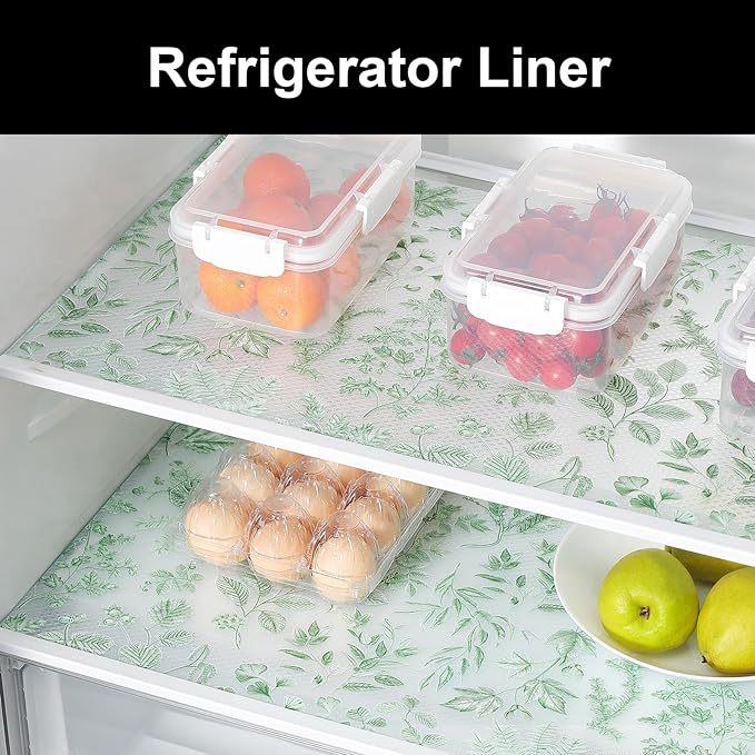 Cooyes Drawer Liner Shelf Liners for Kitchen Cabinets Refrigerator Liners Waterproof Kitchen Cupboard Liner Drawer Mats EVA Material Non Adhesive Fridge Liner for Shelves（17.5" W x 78.7" L）