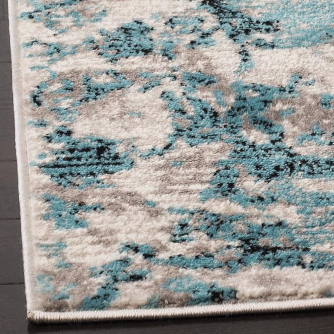 SAFAVIEH Skyler Collection 6' x 9' Blue/Ivory SKY186M Modern Abstract Non-Shedding Living Room Bedroom Dining Home Office Area Rug