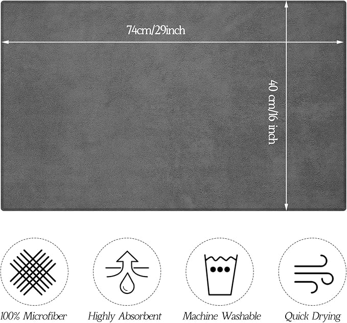 Shimeyao 40 Pack Bleach Proof Towels Microfiber Absorbent Resistant Hair Hand Towels Bulk Quick Dry for Barber Gym Bath Spa Shaving (Grey,16 x 29 Inch)