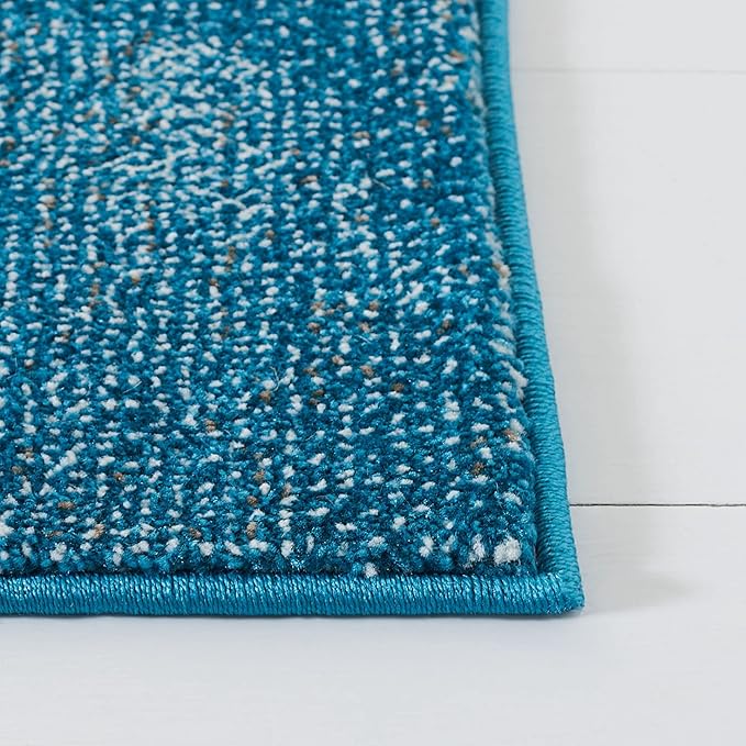 SAFAVIEH Glacier Collection 6'7" x 9' Blue/Gold GLA125M Modern Abstract Non-Shedding Living Room Bedroom Dining Home Office Area Rug