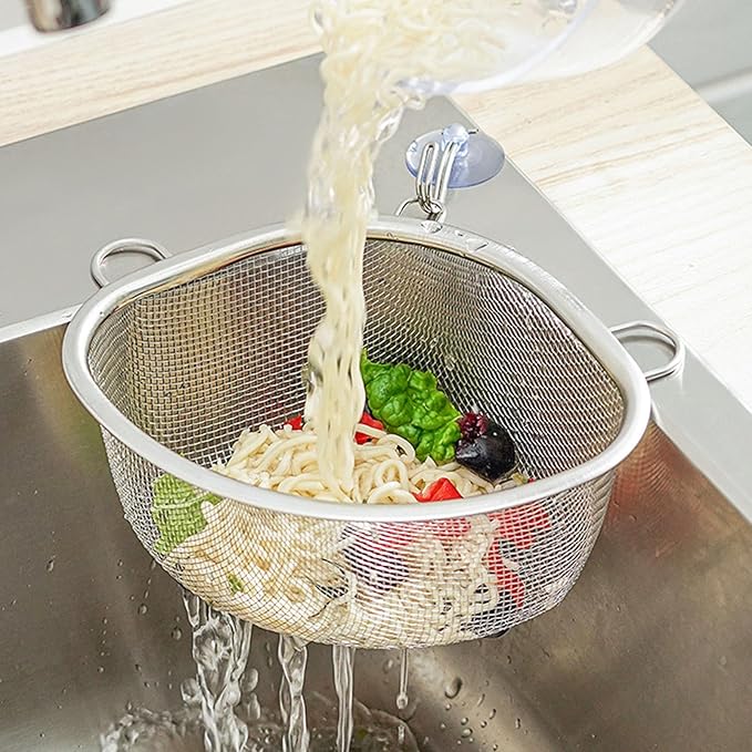 2PCS Sink Strainer, Triangle Strainer Basket Corner Sink Drainer Sink Food Catcher Kitchen Sink Strainer Basket for Kitchen Waste