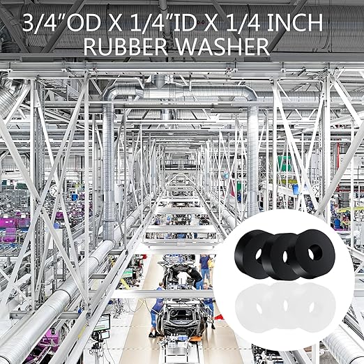 30 PCS Rubber Washer for Bolts, Rubber Flat Washers 3/4 Inch OD x 1/4 Inch ID x 1/4 Inch Thickness Rubber Spacers Black Non-Slip Thick Grommets Vibration Isolation