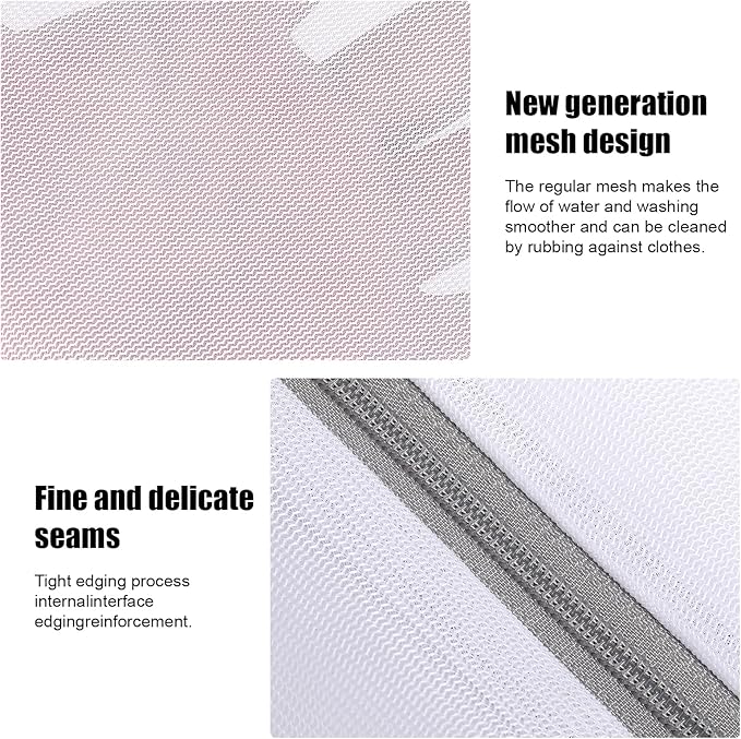 Laundry Bags Mesh Wash Bags, Lingerie Bag for Washing Delicates, White Net, 3M