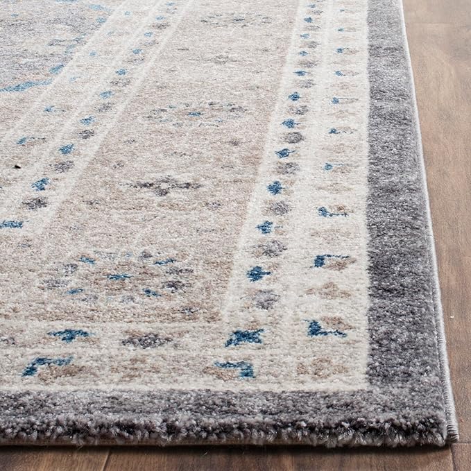SAFAVIEH Sofia Collection Area Rug - 5'1" x 7'7", Light Grey & Beige, Vintage Oriental Distressed Design, Non-Shedding & Easy Care, Ideal for High Traffic Areas in Living Room, Bedroom (SOF366B)