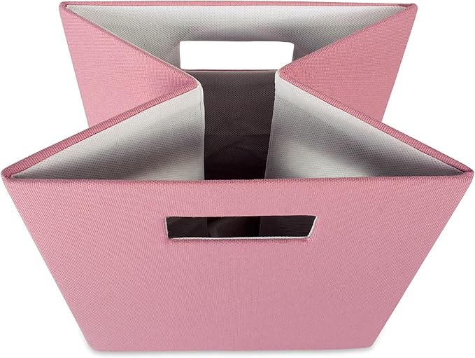 DII Poly-Cube Storage Collection Hard Sided, Collapsible Solid, Large, Rose