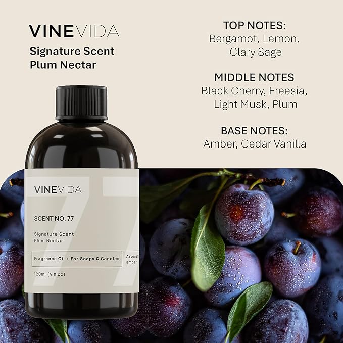 VINEVIDA [4oz] Scent No.77 Fragrance Oil for Candle & Soap Making - Made in USA Natural Candle Scents