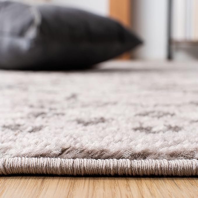 SAFAVIEH Amsterdam Collection Area Rug - 5'1" x 7'6", Light Grey & Brown, Moroccan Boho Design, Non-Shedding & Easy Care, Ideal for High Traffic Areas in Living Room, Bedroom (AMS108F)