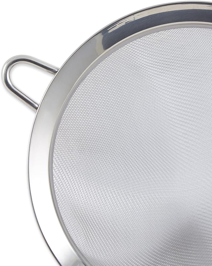 RSVP International Endurance Kitchen Collection, Stainless Steel Fine Mesh Conical Sieve/Colander, Multi-Purpose for Cooking, Baking, Loose Leaf Tea, Bar Strainer Cocktails, 7-Inch