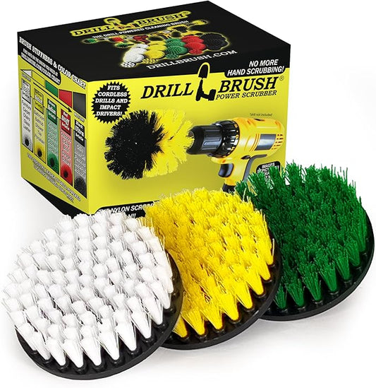 House Cleaning - Kitchen Tools - Shower Cleaner - Bathroom Accessories - Drill Brush - All Purpose Spin Brush Cleaning Kit - Stove-top, Oven Rack, Sink, Tile and Grout - Shower Door - Glass Cleaner