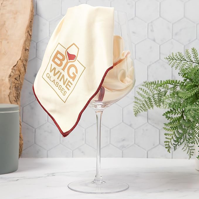 Wine Glass Cleaner & Polishing Cloth Set | Organic Liquid Spray Soap + Microfiber Cleaning & Drying Towel | Streak Free and Spot Free Shine