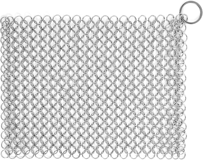 Outset Chain Mail Cast Iron Cleaner and Scrubber Tool