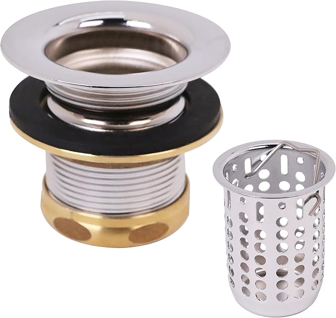 Westbrass D218-26 Junior Bar and Laundry Sink Drain Assembly with Removable Strainer Basket, Polished Chrome