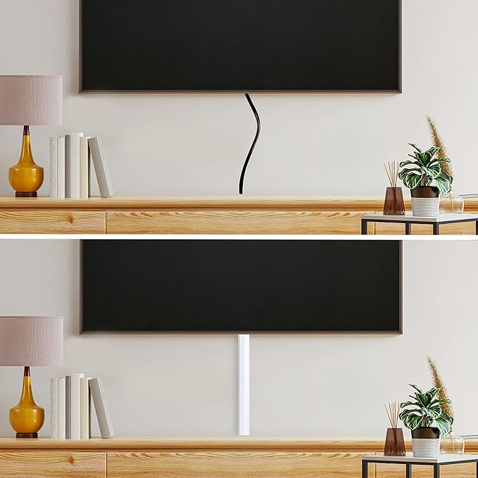 Rubber Bond TV Cord Hider Cable Protector - Strong Self Adhesive Wall Cord Cover Cable Hider - Low Profile Cable Management Wall Cord Concealer Cable Raceway
