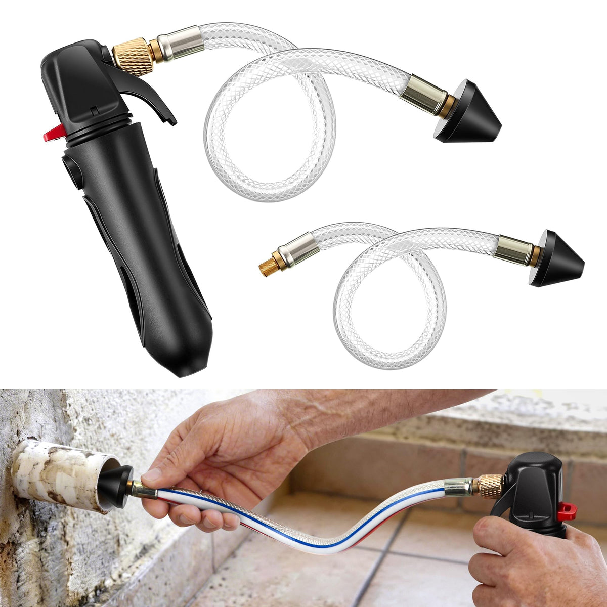 AC Drain Line Cleaner with 2 Flexible Hose (No Cartridges - Image 1