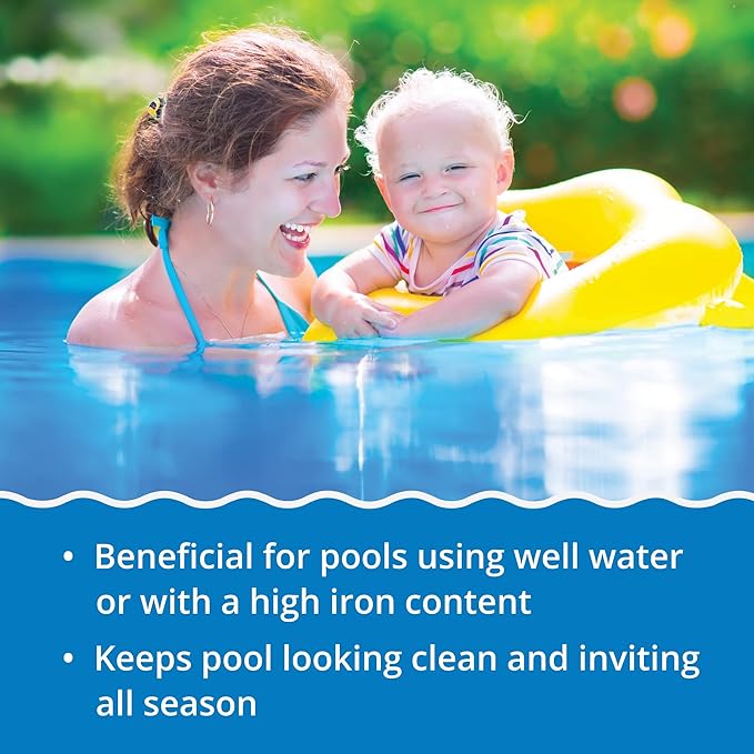 In The Swim Stain Away for Above Ground and Inground Swimming Pools - Removes Mineral Stains from Iron, Copper, and Magnesium in Swimming Pools - 4 x 1 Quarts
