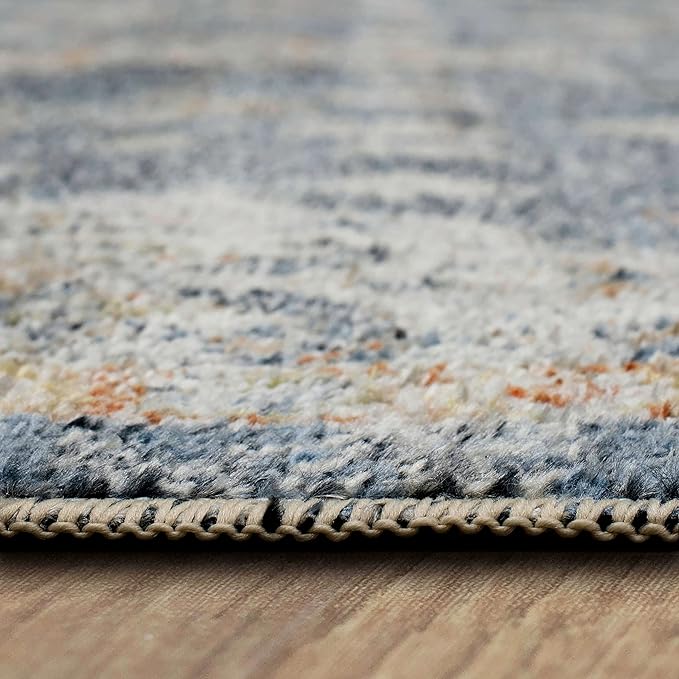 Mohawk Home Garrett Floral Ornamental Denim Blue 7' 10" x 10' Area Rug Perfect for Living Room, Dining Room, Office