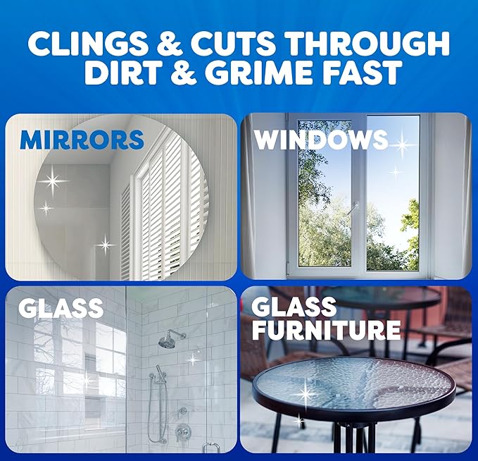 Windex Fast Shine Foam Glass Cleaner Supplies, No-Drip Window & Mirror Aerosol Spray, Streak-Free, Removes Fingerprints, Dust, & Dirt, 19 oz (Pack of 6)