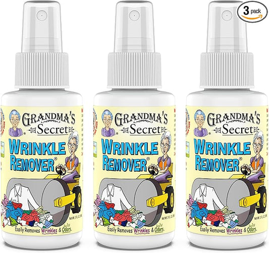 Grandma's Secret Wrinkle Remover Spray - Easily Removes Wrinkles & Odors - Wrinkle Release, Fabric Refresher Spray, Chlorine, Bleach and Toxin-Free - 3 Ounce, 3 Pack