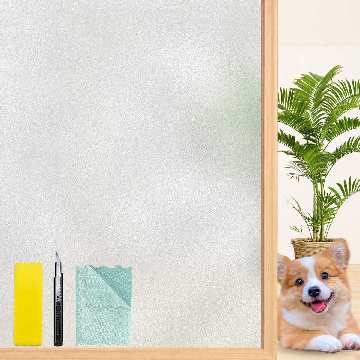 Frosted Glass Window Privacy Film Decorative, Static Cling - Image 1