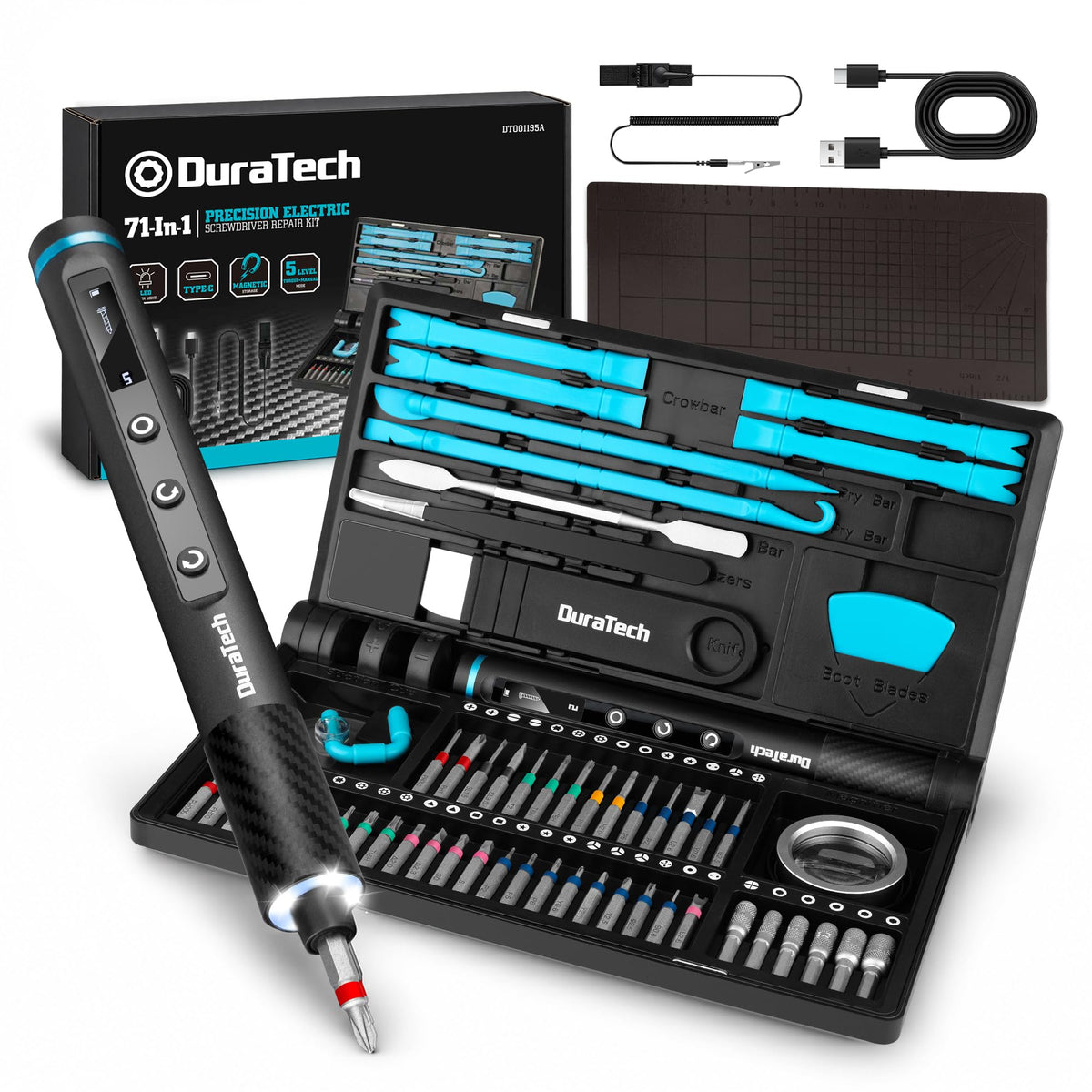 DURATECH 71-In-1 Mini Electric Screwdriver Set | Home Repair - Image 1