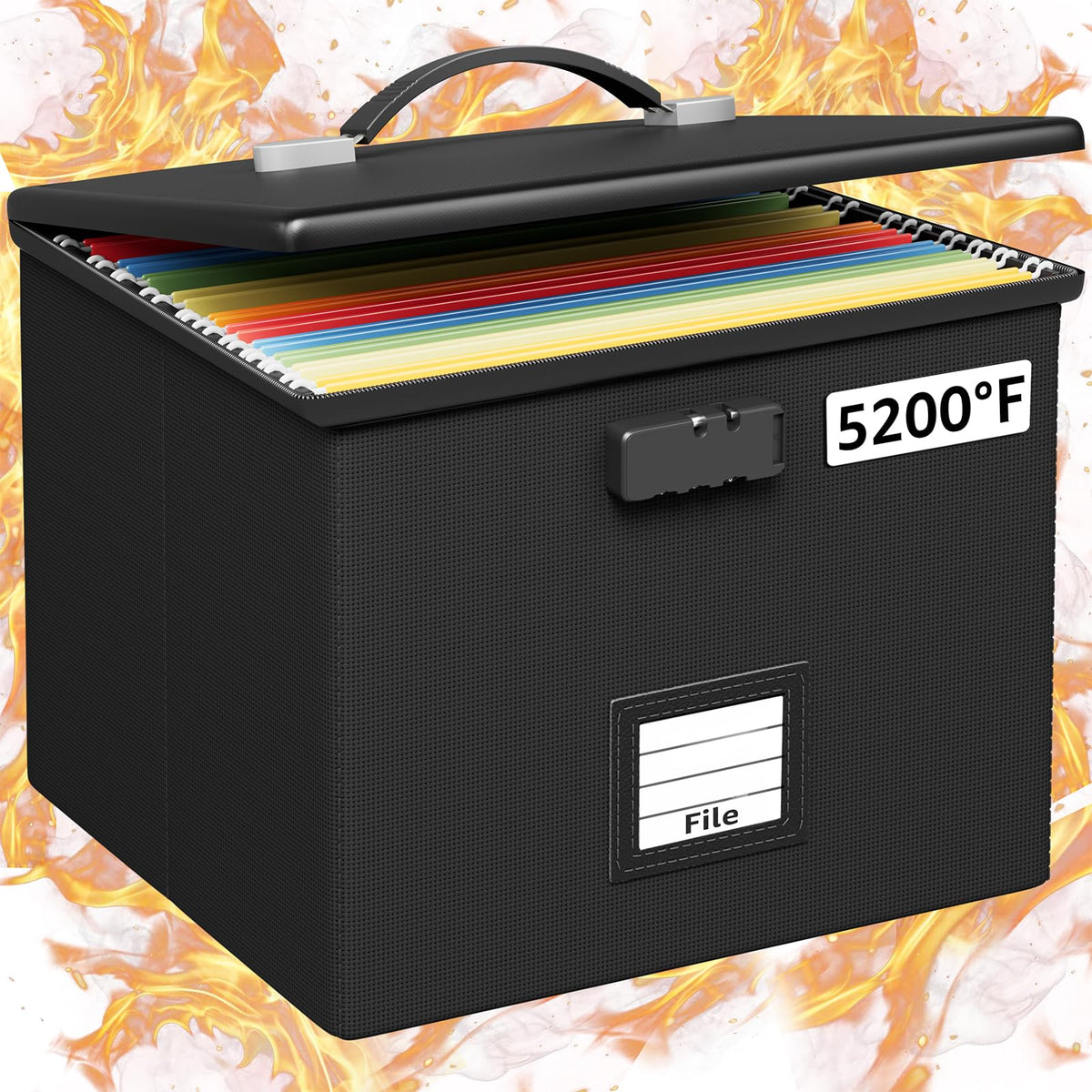 Fire Proof File Box for Documents - Portable Fireproof - Image 1
