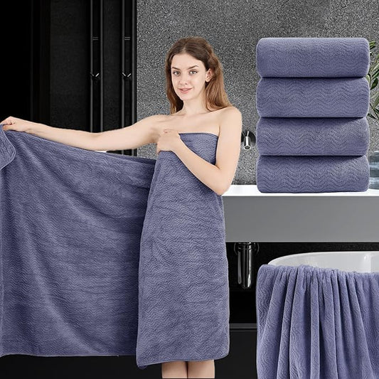 4 Piece Extra Large Bath Towel 35"x70" Oversized Bath Sheet Bath Towel Set for Bathroom Ultra Soft Cozy Highly Absorbent Quick Dry Bathroom Towel for Spa Gym Hotel,Shower Towel for Daily Use,Wedgewood