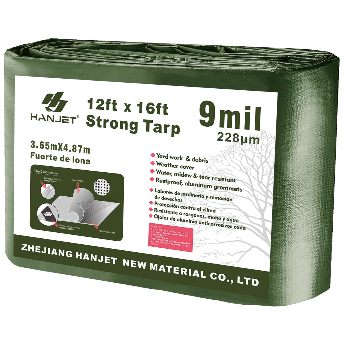 Multi Purpose Tarp 12' x 16' 9-mil Thick Waterproof - Image 1