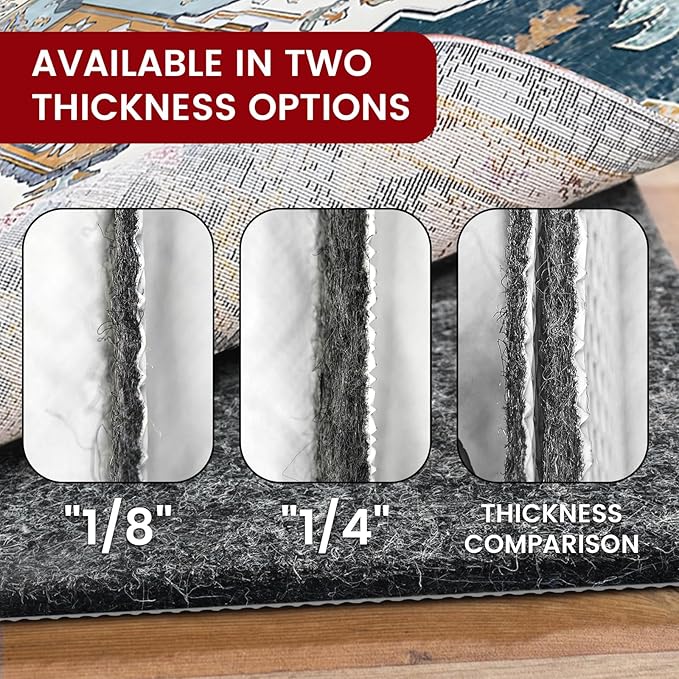 Waterproof Rug Pad, 2x8 ft Area Rug Non-Slip Carpet Pad, Non-Slip Rug Pads for All Floors and Finishes, Felt Pad for Hardwood Floors, Keeps Carpets in Place Soft and Safe