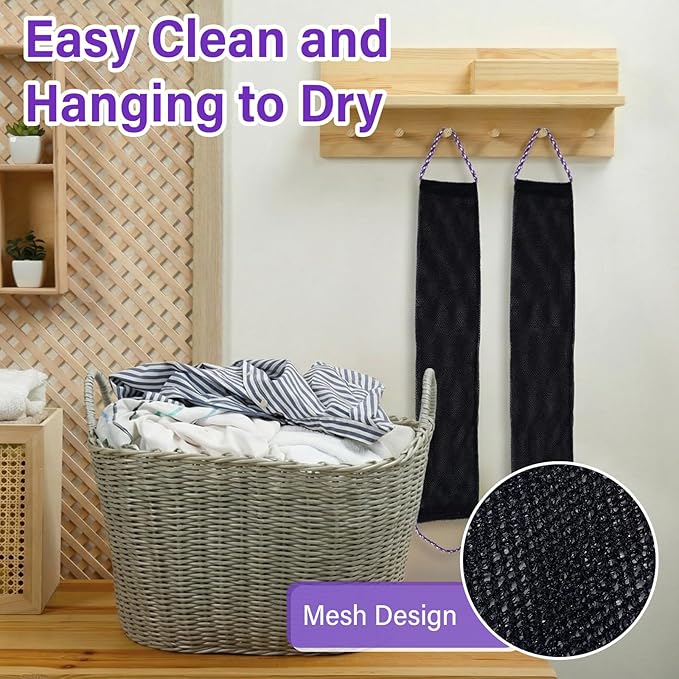 30 Pcs African Net Sponge with Handles African Exfoliating Bathing Net Bath Shower Loofah Sponge Body Scrubbers Exfoliating Washcloth for Daily Home, Beauty Salons, Hotels Use(Black)