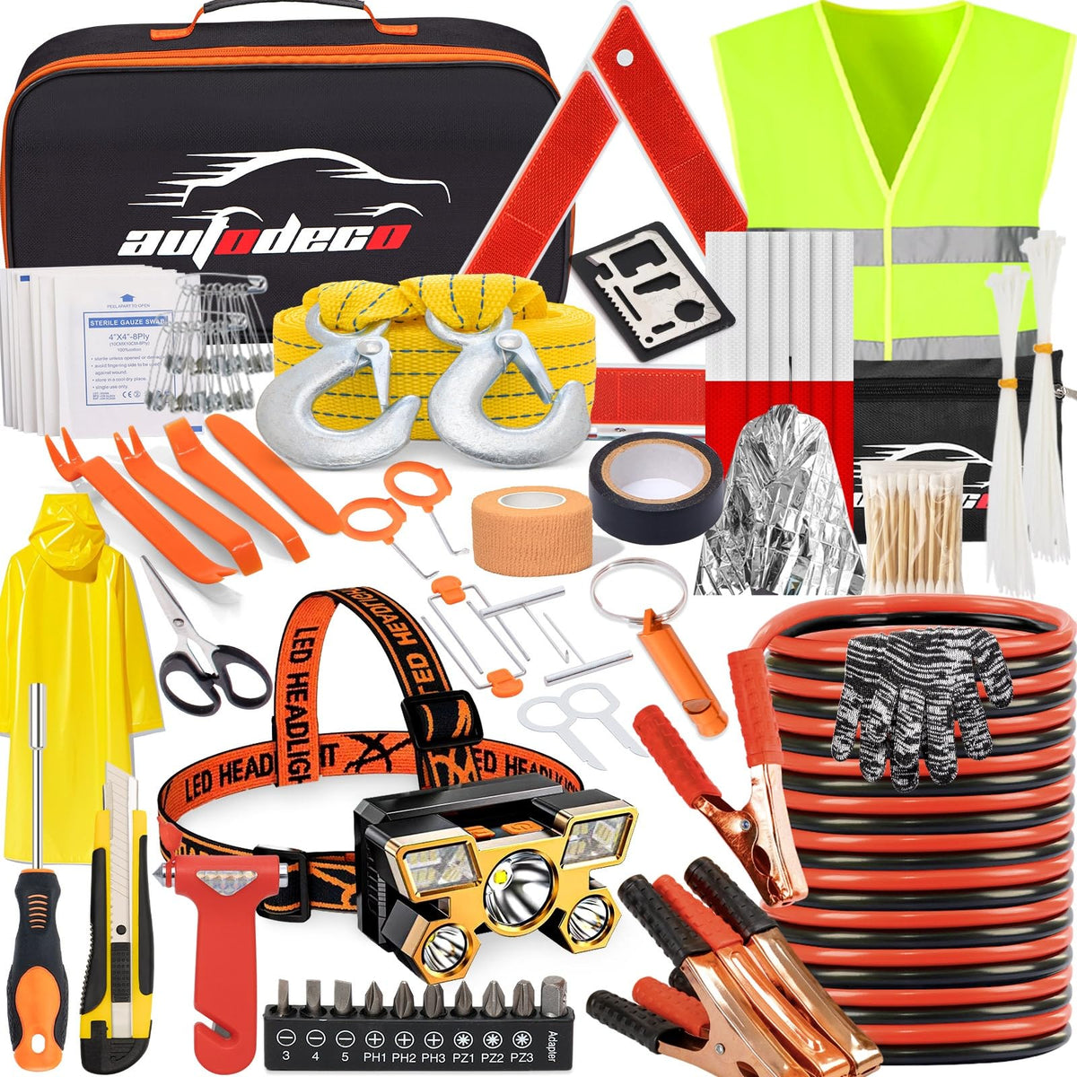 126pcs Roadside Emergency Car Kit - Auto Safety Kit | Phone & Computer - Image 1