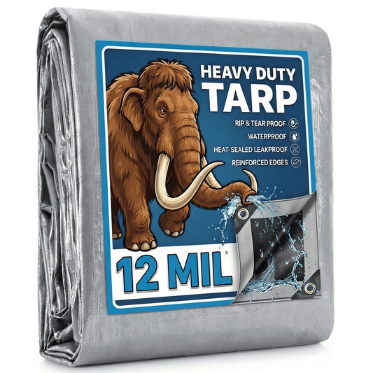 Tarp 12x16FT, 12 Mil Heavy Duty Waterproof Poly Tarps - Image 1