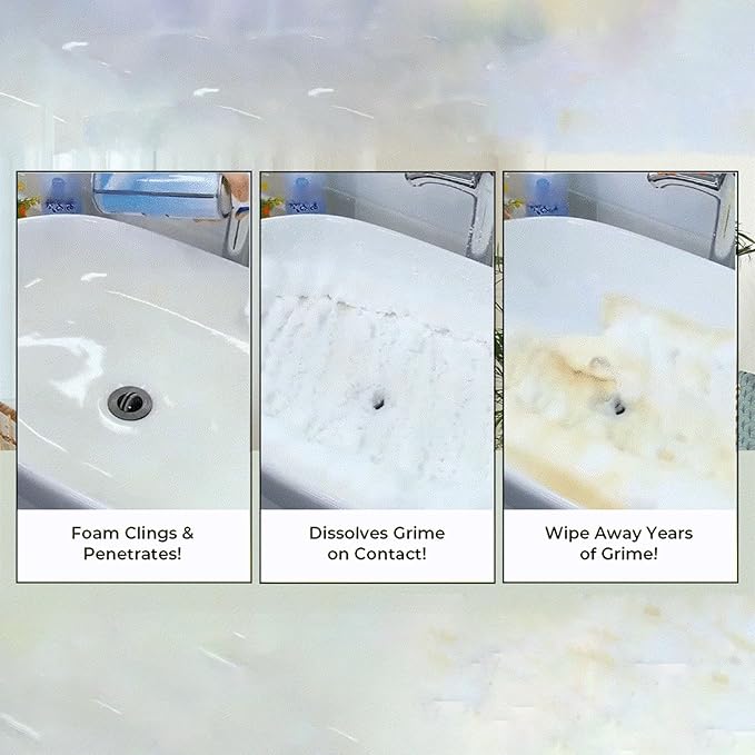 Stubborn Stains Cleaner - No-Scrub Foam for Tough Stains, Powerful & Safe on Multiple Surfaces Including Tile & Glass (8)