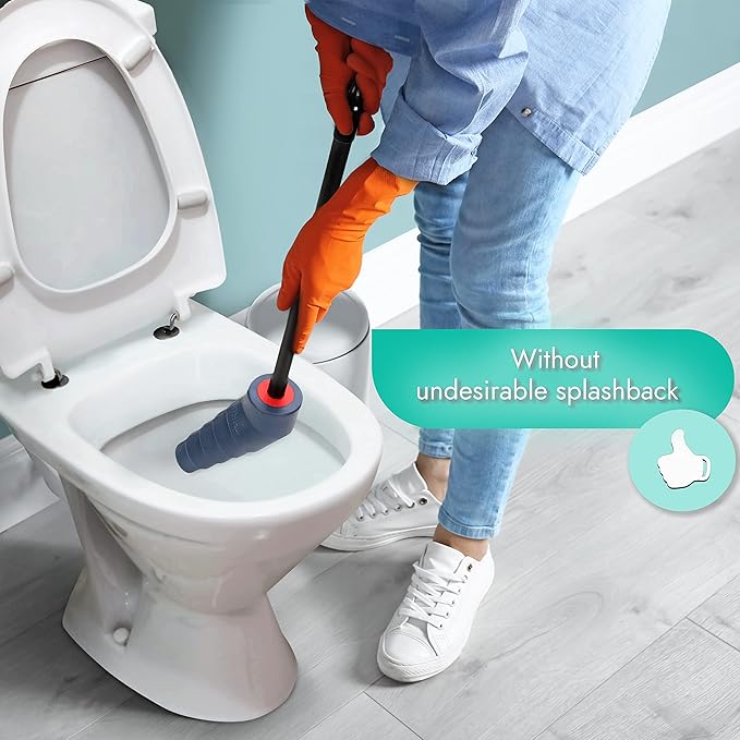 THRUSTER Toilet Plunger for US Siphonic Toilets | Applies Hydraulic Pressure to Unclog The Most Persistent Blockages| Best Heavy Duty Toilet Plunger and Unblocker for US Blocked Toilets