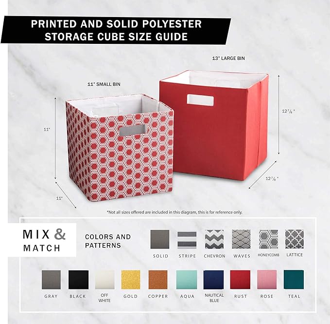 DII Polyester Cube Storage Collection Hard Sided Collapsible, 11x11x11, Gold