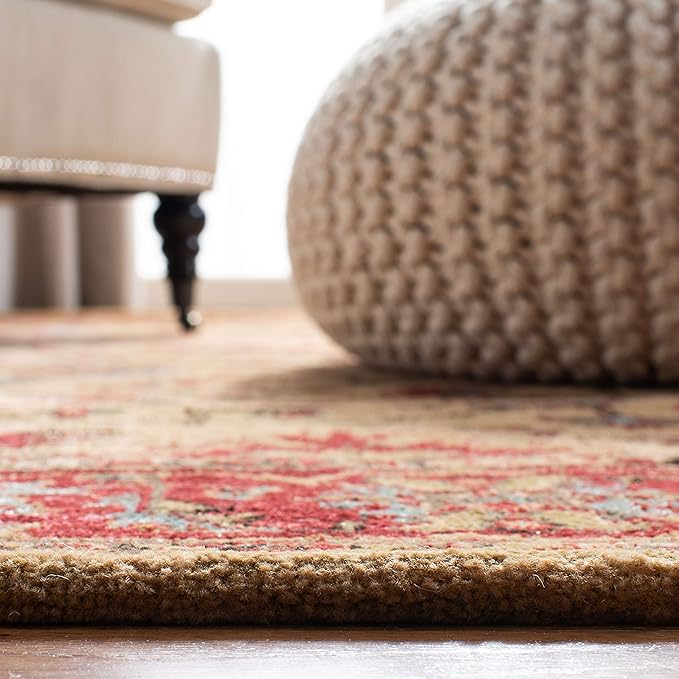 SAFAVIEH Mahal Collection Runner Rug - 2'2" x 8', Beige & Red, Traditional Oriental Design, Non-Shedding & Easy Care, Ideal for High Traffic Areas in Living Room, Bedroom (MAH693B)