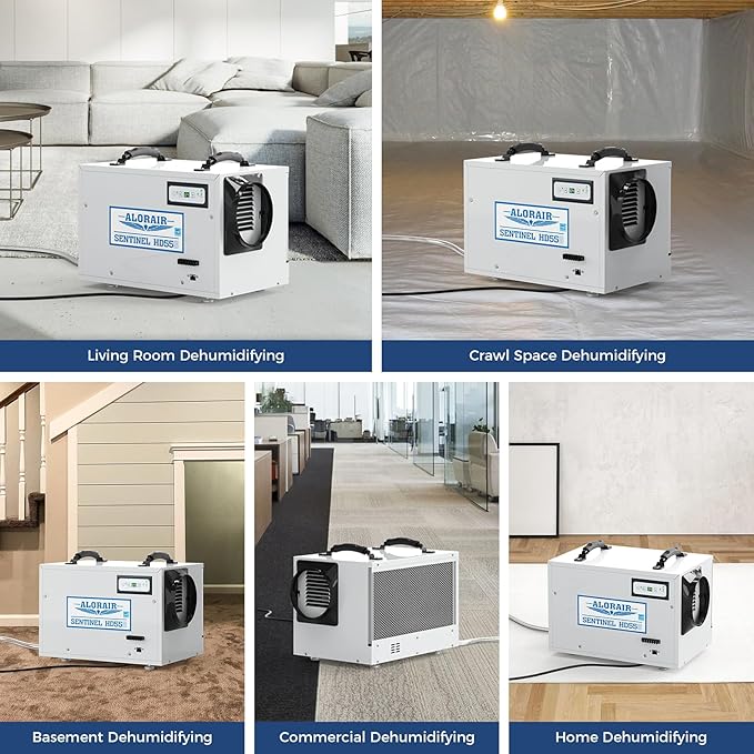 ALORAIR 120 PPD Wi-Fi Dehumidifier for Crawl Space, Basement, and Commercial Use, 2025 Energy Star APP Control, Auto-Defrost Crawlspace Dehumidifiers