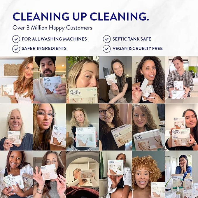 The Clean People Fragrance Free Laundry Detergent Pods - Hypoallergenic Laundry Pods - Ultra Concentrated, Recyclable Packaging, Stain Fighting - Fragrance Free, 32 Pack
