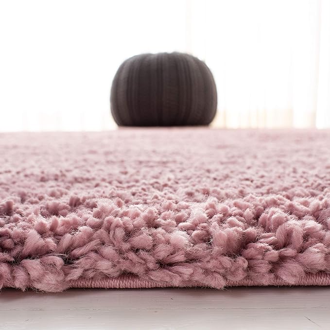 SAFAVIEH Fontana Shag Collection Area Rug - 5'3" x 7'6", Pink, Solid Design, Non-Shedding & Easy Care, 2-inch Thick Ideal for High Traffic Areas in Living Room, Bedroom (FNT800U)