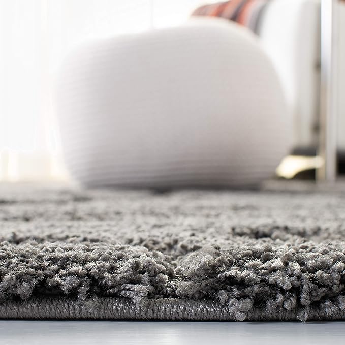SAFAVIEH Florida Shag Collection Runner Rug - 2'3" x 9', Grey, Scroll Design, Non-Shedding & Easy to Clean, High-Low Plush Pile, Ideal for Bedroom, Foyer, Hallway (SG455-8013)