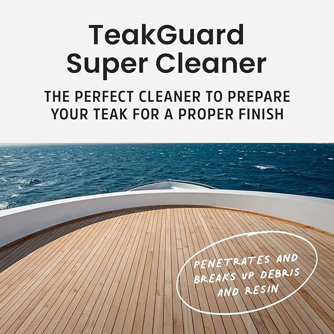 Teak Cleaning Supplies Bundle Featuring 16oz Teak Brightener and Finish, Super Cleaner 8 oz, Wood Scrub Brush, Foam Brushes & Bronze Wool, Water-Based & Safe