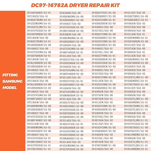 Upgraded Dryer Repair Kit by Beaquicy Replacement for Samsung Dryer Includes DC97-16782A Samsung Dryer Roller, 6602-001655/5ph2337 Dryer Belt, DC93-00634A Idler Pulley and DC61-01215B Spring