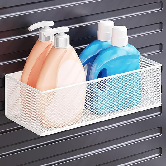 Magnetic Shelf for Washing Machine, Washer Dryer Shelf, Magnetic Lint Bin for Laundry Room, Spice Rack, Magnetic Basket Organizer for Laundry Kitchen, 1 Pack (White, 10.63''L*4.72''W*3.03''H)