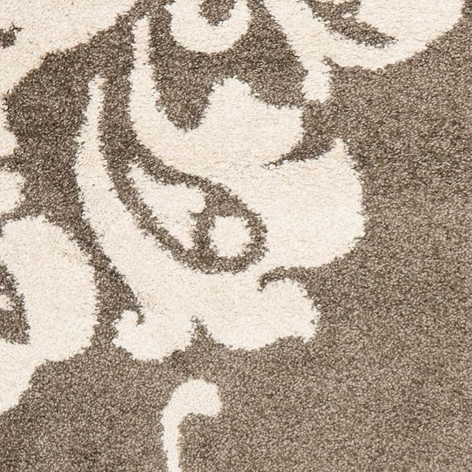 SAFAVIEH Florida Shag Collection Runner Rug - 2'3" x 9', Smoke & Beige, Floral Design, Non-Shedding & Easy Care, 1.2-inch Thick Ideal for High Traffic Areas in Living Room, Bedroom (SG458-7913)