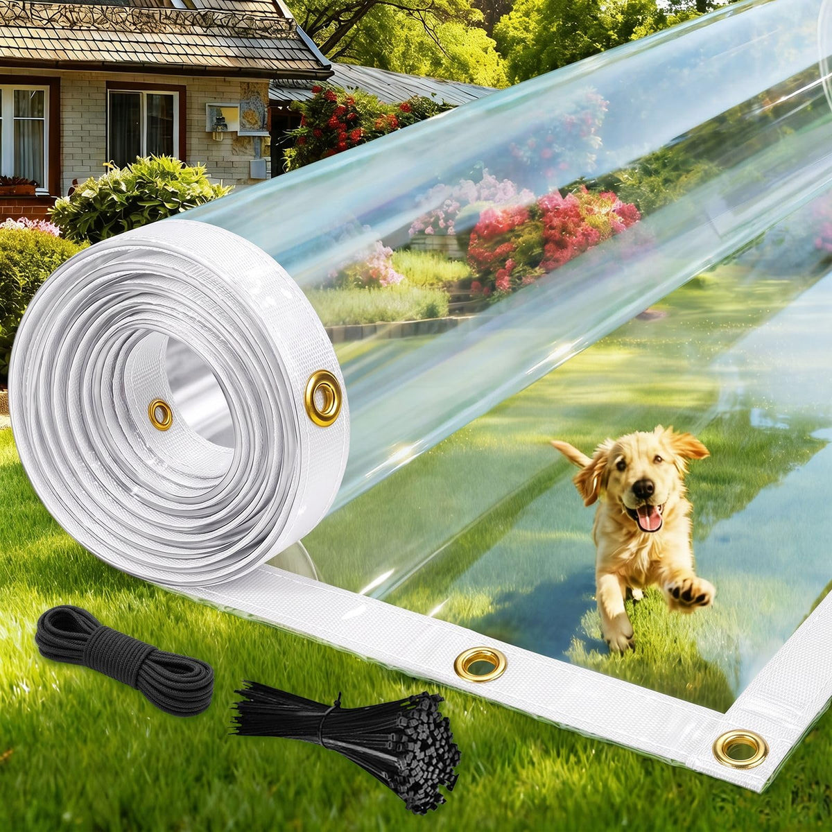 8x10ft Clear Tarp Heavy Duty Waterproof Clear Tarp | Travel Essentials - Image 1