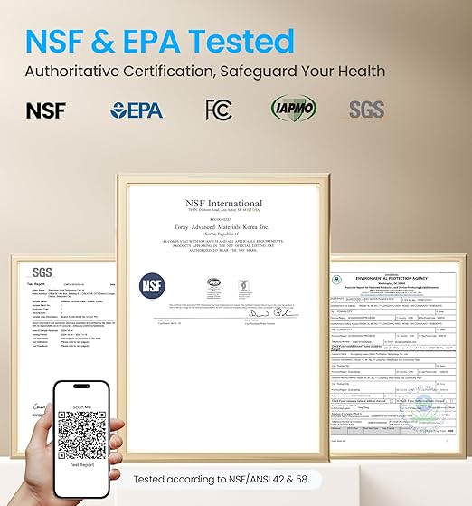 Reverse Osmosis System, 10-Stage 600 GPD Tankless Reverse Osmosis Water Filter, Under Sink RO Water Filtration System with Smart LED Faucet, NSF/ANSI 42 & 58 Certified, 3:1 Pure to Drain