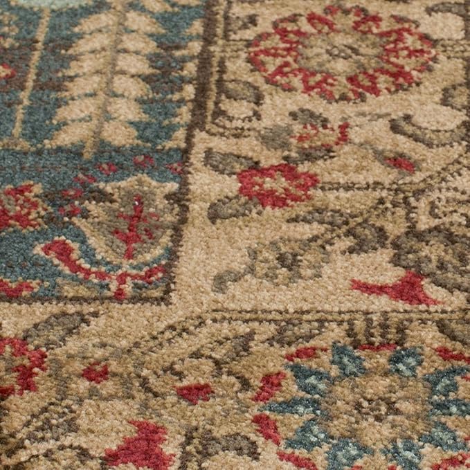 SAFAVIEH Mahal Collection Runner Rug - 2'2" x 8', Navy & Natural, Traditional Oriental Design, Non-Shedding & Easy Care, Ideal for High Traffic Areas in Living Room, Bedroom (MAH697E)