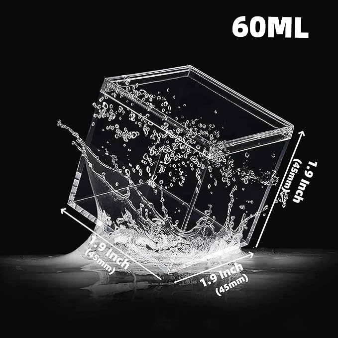 KissYou Small Acrylic Box Clear Boxes with Lid Acrylic Square Cube for Display Jewelry Storage Contanier Christmas Party Decorative Box