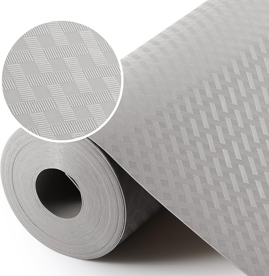 Light Gray Drawer Liners for Kitchen Cabinets Refrigerator Liners Waterproof & Oil-Proof Kitchen Cupboard Liner Drawer Mats EVA Material Non Adhesive Fridge Liner for Shelves 17.5 x 78.7 Inches