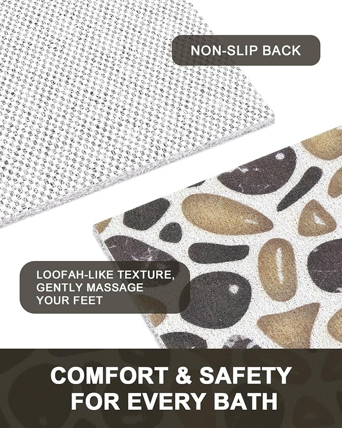 Bathtub Mat Non Slip: Anti Slip Shower Mat, Quick Drying Bath Tub Mats, Soft PVC Loofah Foot Massage Shower Floor Mat, Bath Mat for Shower, Tub, Bathroom, Floor, Kitchen, Pool, Hotel